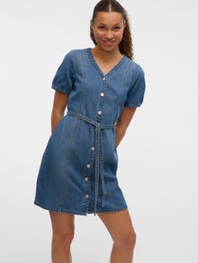Vero Moda VMJANET Krótka sukienka -Medium Blue Denim - 10324869