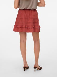 Vero Moda VMPRETTY Mid waist Short Skirt -Marsala - 10325239