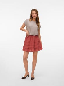 Vero Moda VMPRETTY Mid waist Short Skirt -Marsala - 10325239
