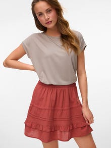 Vero Moda VMPRETTY Mid waist Short Skirt -Marsala - 10325239