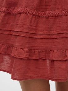 Vero Moda VMPRETTY Mid waist Short Skirt -Marsala - 10325239