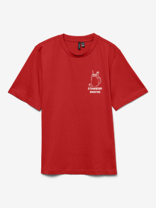 Vero Moda VMSANNE T-Shirt -Fiery Red - 10325323