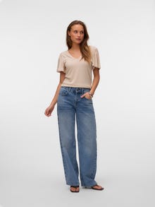 Vero Moda VMGINA Top -Oatmeal - 10325611