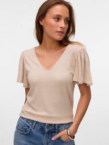 Vero Moda VMGINA Top -Oatmeal - 10325611