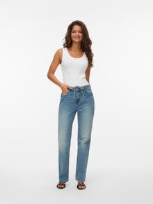 Vero Moda VMTESSA High rise Straight Fit Jeans -Medium Blue Denim - 10325662