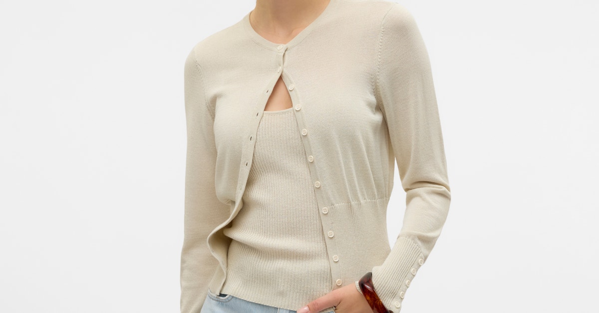 Vero Moda dam stickad kofta VMMACY - Grape Leaf main image 0