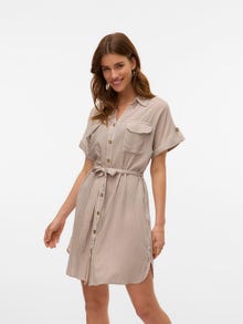 Vero Moda VMBUMPY Robe courte -Brown Lentil - 10325828