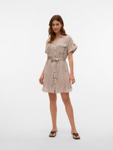 Vero Moda VMBUMPY Krátke šaty -Brown Lentil - 10325828