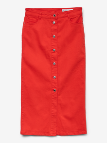Vero Moda VMWILD High waist Long Skirt -Fiery Red - 10325837