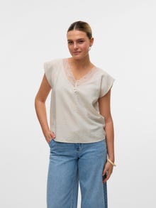 Vero Moda VMSAFA Top -Pumice Stone - 10325872