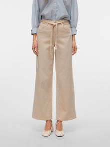 Vero Moda VMKARLIE Mid waist Wide Leg Fit Jeans -Ecru - 10325910
