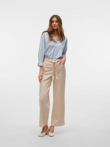 Vero Moda VMKARLIE Mid waist Wide Leg Fit Jeans -Ecru - 10325910