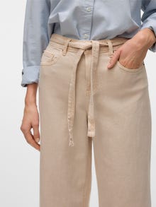 Vero Moda VMKARLIE Mid waist Wide Leg Fit Jeans -Ecru - 10325910