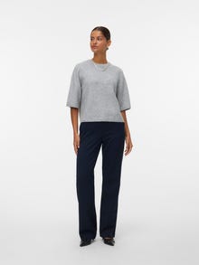 Vero Moda Ruumikas lõige Ümmargune kaelus Pullover -Light Grey Melange - 10325934