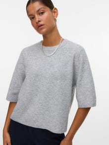 Vero Moda Ruumikas lõige Ümmargune kaelus Pullover -Light Grey Melange - 10325934