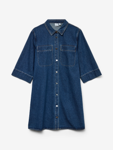 Vero Moda VMMIGGA Trumpa suknelė -Medium Blue Denim - 10325967