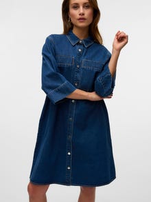Vero Moda VMMIGGA Trumpa suknelė -Medium Blue Denim - 10325967