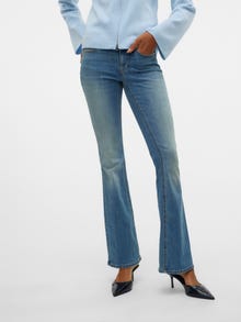 Vero Moda VMSIGI Tiro bajo Corte flared Vaqueros -Medium Blue Denim - 10326296
