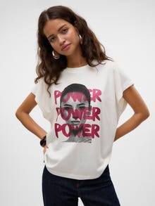 Vero Moda VMVIA T-Shirt -Snow White - 10326790