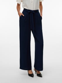 Vero Moda VMBADINA Mid waist Trousers -Navy Blazer - 10326903