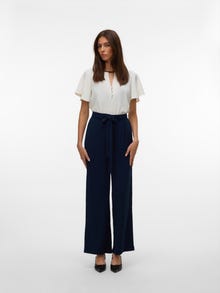 Vero Moda VMBADINA Mid waist Trousers -Navy Blazer - 10326903