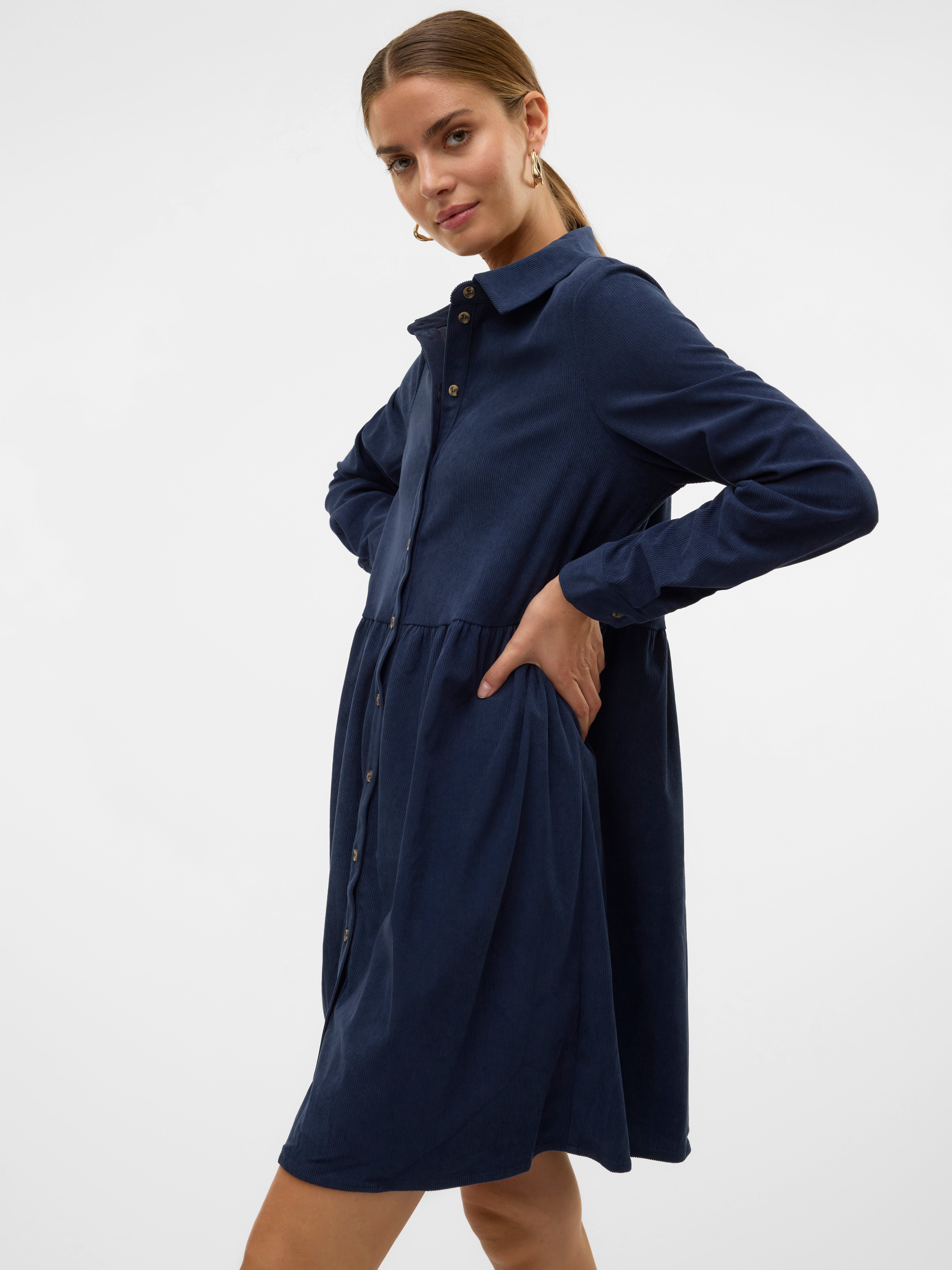 VMVILJA fluwelen jurk Donkerblauw Vero Moda