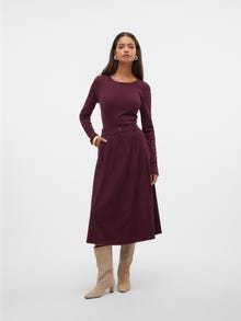 Vero Moda VMVIENNA High waist velvet skirt -Winetasting - 10326951