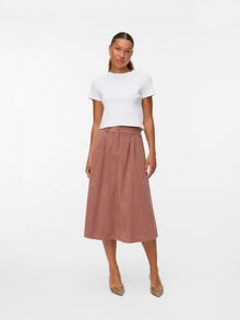 Vero Moda VMVIENNA Korkea vyötärö samettihame -Cognac - 10326951
