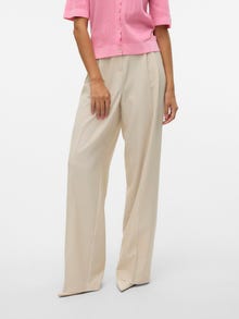 Vero Moda VMTROIAN Mellemhøj talje Bukser -Oatmeal - 10327342