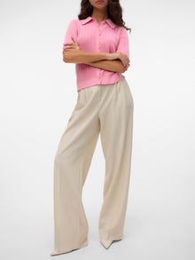 Vero Moda VMTROIAN Mellemhøj talje Bukser -Oatmeal - 10327342