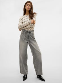 Vero Moda VMWIEN Talle medio Corte wide leg Vaqueros -Light Grey Denim - 10327601