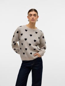 Vero Moda AWHEART Pullover -Plaza Taupe - 10327979