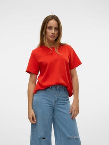 Vero Moda VMPERNILLE T-Shirt -Fiery Red - 10328164