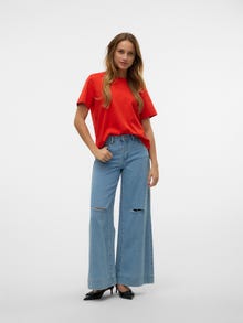 Vero Moda VMPERNILLE T-Shirt -Fiery Red - 10328164