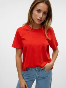 Vero Moda VMPERNILLE T-Shirt -Fiery Red - 10328164