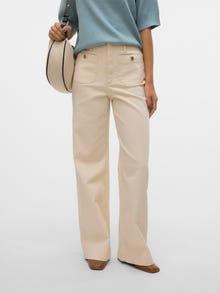 Vero Moda VMKAYLA Korkea vyötärö Wide leg fit Farkut -Ecru - 10328192