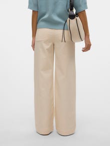 Vero Moda VMKAYLA High rise Wide Leg Fit Jeans -Ecru - 10328192