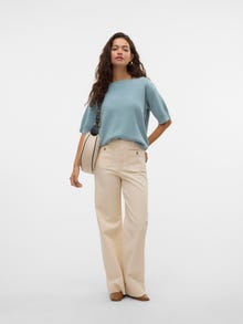 Vero Moda VMKAYLA Korkea vyötärö Wide leg fit Farkut -Ecru - 10328192
