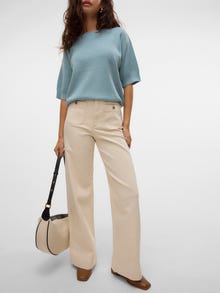 Vero Moda VMKAYLA Korkea vyötärö Wide leg fit Farkut -Ecru - 10328192