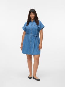 Vero Moda VMCNOTUS Kort klänning -Medium Blue Denim - 10328623