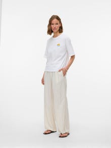 Vero Moda AWRYDER Vysoký pás Nohavice -Snow White - 10328663