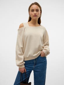Vero Moda VMGINA Sweatshirt -Oatmeal - 10328758