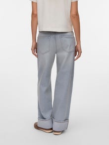 Vero Moda VMDARCY Middels høyt snitt Wide Leg Fit Jeans -Light Grey Denim - 10328811