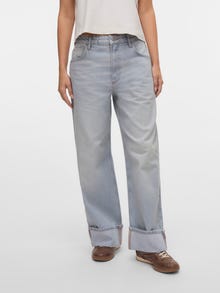 Vero Moda VMDARCY Middels høyt snitt Wide Leg Fit Jeans -Light Grey Denim - 10328811