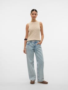 Vero Moda VMRANCY Średni stan Krój wide leg Jeans -Light Blue Denim - 10328902