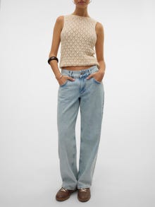 Vero Moda VMRANCY Talle medio Corte wide leg Vaqueros -Light Blue Denim - 10328902