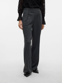 Vero Moda VMHENNA Wysoka talia Spodnie -Dark Grey Melange - 10329133