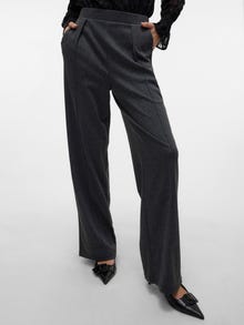 Vero Moda VMHENNA Wysoka talia Spodnie -Dark Grey Melange - 10329133