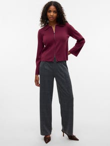 Vero Moda VMHENNA Wysoka talia Spodnie -Dark Grey Melange - 10329133