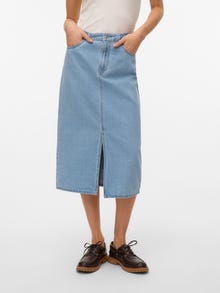 Vero Moda VMVERI Cintura alta Falda midi -Light Blue Denim - 10329295